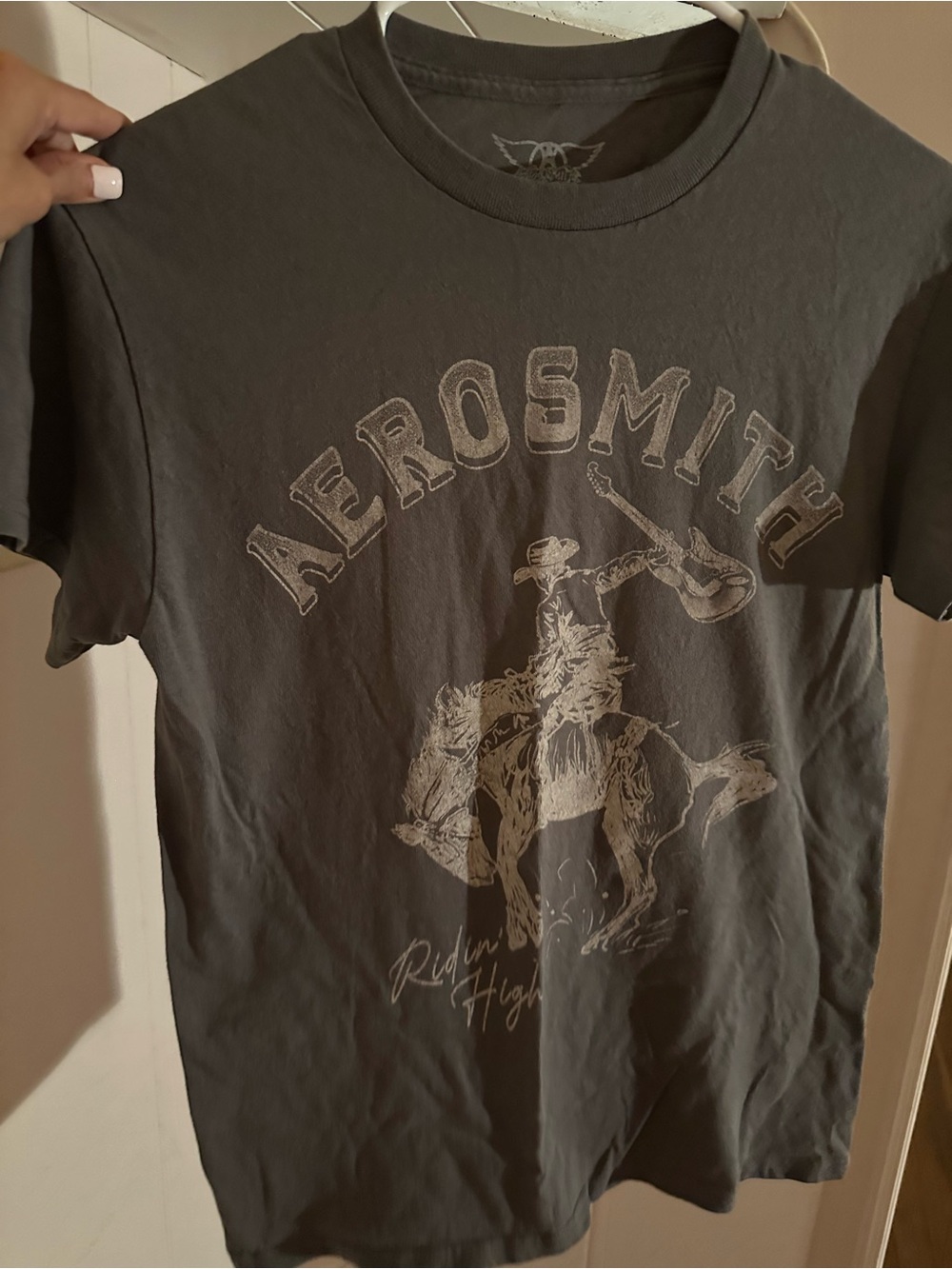 Aerosmith Men's Short-Sleeve Graphic Tee in Gray Size S